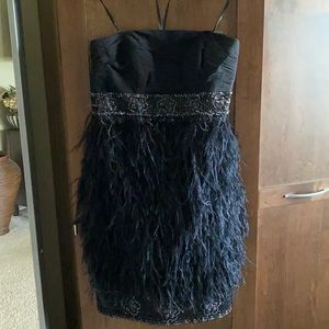 NWT Sue Wong Ostrich Feather Dress